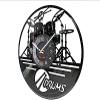 12 Inch Round Wall Clock Drummers Drum Wall Clock Music Instrument Drum Kit Wall Decor Vinyl Record Wall Clock Music Lover Drummers Gift Gift view 2