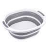 Collapsible Dishpan 7.5L Plastic Sink Dish Basin Cutting Board Foldable Food Tub for BBQ Picnic Camping Portable Washing Dishes Basket Space Saving Gray view 1