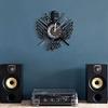 12 Inch Round Wall Clock in Metal Rock Hand Wall Clock Rock and Roll Heavy Metal Music Vinyl Record Wall Clock Nice Gift for Music L Gift view 2