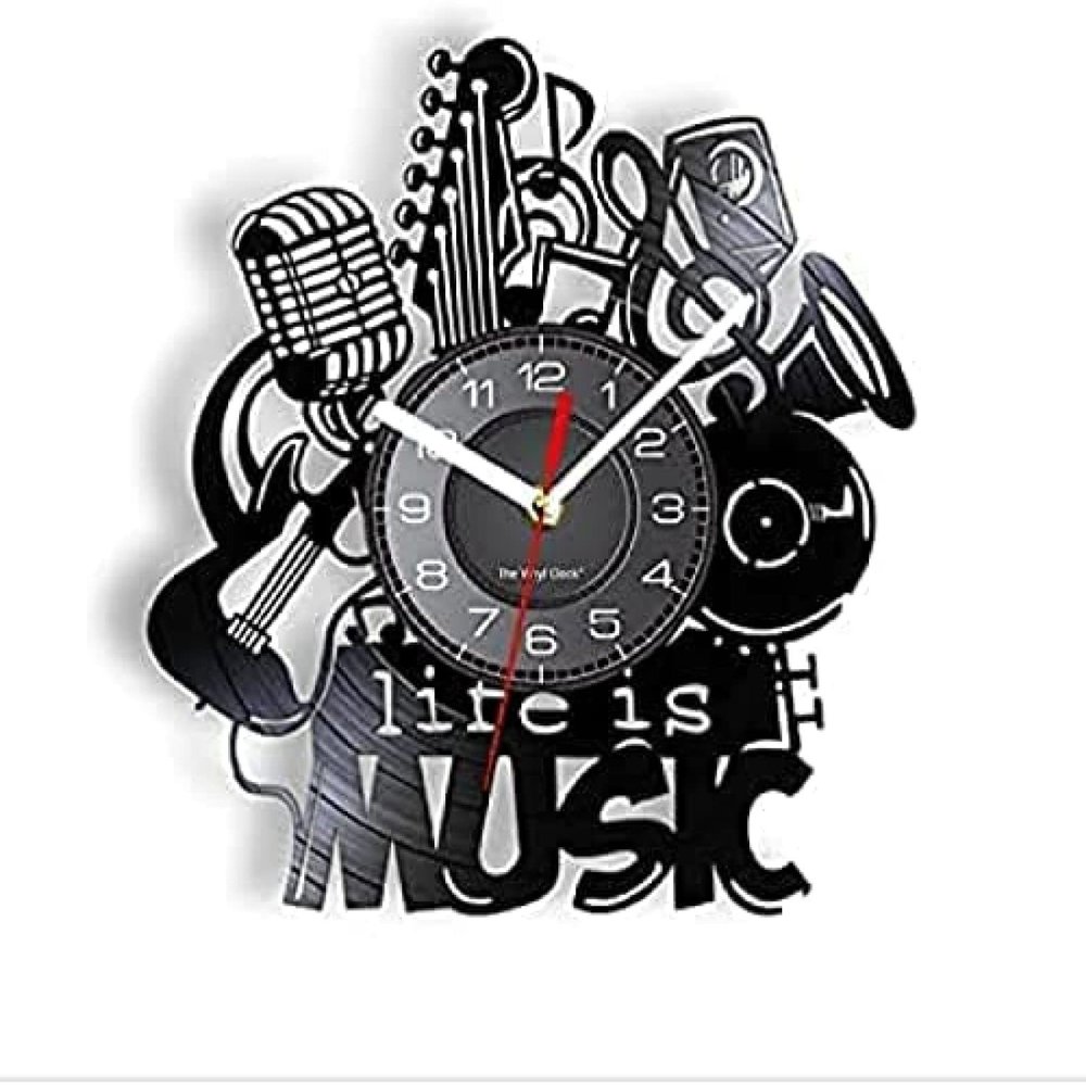 12 Inch Wall Clock S Wall Clock Home Decor Clock Make of Vinyl Record Music Instruments Clock Gift for Music Lovers Gift