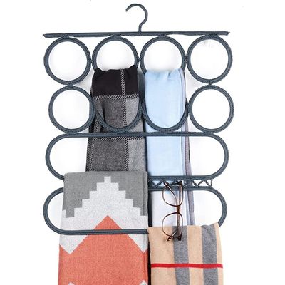 GZHERVICES Handmade Crocheted Scarf Hanger for Closet Organization, Closet Organizers for Scarves, Shawl, Tie, Belts & Accessories Space-Saving Scarf Organizer (Color : Blue)