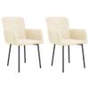 vidaXL Dining Chairs 2 pcs Cream Velvet view 1