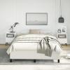 vidaXL Full Size Bed Frame with Plywood Slats, Platform Bed Frame, Faux Leather Upholstered Mattress Foundation, No Box Spring Needed & Easy Assembly, White, Without Mattress view 1