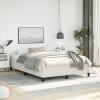vidaXL Full Size Bed Frame with Plywood Slats, Platform Bed Frame, Faux Leather Upholstered Mattress Foundation, No Box Spring Needed & Easy Assembly, White, Without Mattress view 4