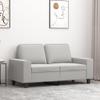 vidaXL Modern 2-Seater Sofa in Light Gray Microfiber Fabric with Comfortable Padded Seats and Armrests - Durable, Easy to Clean, and Easy to Assemble view 2
