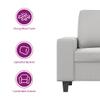 vidaXL Modern 2-Seater Sofa in Light Gray Microfiber Fabric with Comfortable Padded Seats and Armrests - Durable, Easy to Clean, and Easy to Assemble view 4
