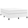 vidaXL Full-Size Box Spring Bed Frame - Modern White Faux Leather Design - 76"x53.9"x13.8" - California Proposition 65 Certified view 3