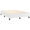 vidaXL Full-Size Box Spring Bed Frame - Modern White Faux Leather Design - 76"x53.9"x13.8" - California Proposition 65 Certified view 4