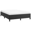 vidaXL Queen Size Bed Frame with Plywood Slats, Platform Bed Frame, Faux Leather Upholstered Mattress Foundation, No Box Spring Needed & Easy Assembly, Black, Without Mattress view 3