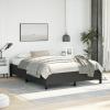 vidaXL Queen Size Bed Frame with Plywood Slats, Platform Bed Frame, Faux Leather Upholstered Mattress Foundation, No Box Spring Needed & Easy Assembly, Black, Without Mattress view 4