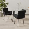 vidaXL 2-Piece Dining Chair Set, Black Velvet Upholstery with Sturdy Metal Frame, Ergonomically Designed Armrest and Padded Backrest, Modern Style for Home Dining Room Decor view 2