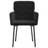 vidaXL 2-Piece Dining Chair Set, Black Velvet Upholstery with Sturdy Metal Frame, Ergonomically Designed Armrest and Padded Backrest, Modern Style for Home Dining Room Decor view 4