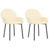 vidaXL Stylish Dining Chairs Set of 2, Cream Faux Leather Upholstery, Indoor Furniture with Armrest, Easy to Clean, Comfortable Foam Filling, Elegant Design view 1