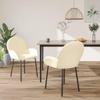 vidaXL Stylish Dining Chairs Set of 2, Cream Faux Leather Upholstery, Indoor Furniture with Armrest, Easy to Clean, Comfortable Foam Filling, Elegant Design view 2