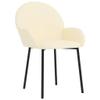 vidaXL Stylish Dining Chairs Set of 2, Cream Faux Leather Upholstery, Indoor Furniture with Armrest, Easy to Clean, Comfortable Foam Filling, Elegant Design view 4