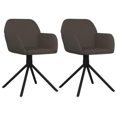 vidaXL Dark Gray Velvet Swivel Dining Chairs  Modern Style Comfortable Seating with 360-Degree Swivel Design  Ergonomic Armrest and Backrest  Sturdy Metal and Plywood Frame Construction