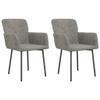vidaXL Modern Dining Chairs Set of 2 - Light Gray Velvet Upholstery with Durable Metal & Plywood Frame - Elegant & Comfortable Design - Easy Assembly view 1
