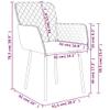 vidaXL Modern Dining Chairs Set of 2 - Light Gray Velvet Upholstery with Durable Metal & Plywood Frame - Elegant & Comfortable Design - Easy Assembly view 3