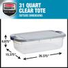 Rubbermaid Roughneck Clear 31 Qt/ 7.75 Gal Storage Containers, Pack of 6 with Snap-Fit Grey Lids, Visible Base, Sturdy and Stackable, Great for Storage and Organization view 2