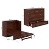 AFI, Northfield Murphy Bed Chest Full with 6" Mattress, Storage Drawer & Built-in USB Charger, Walnut view 3