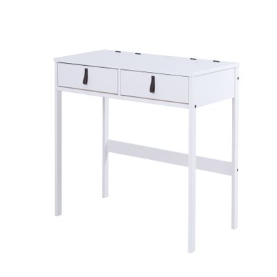 memomad Bali 47 Desk  Modern Sturdy Home Office Solid Wood Desk with Drawers and Compartments - Matte Finishing White - Noise Free - Freestanding (47 Width, White Wood)