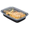 Nicole Fantini 28oz Disposable Black Meal Prep/Bento Box with Clear Dome Lids | Leak Resistant Single Compartment Food Storage Boxes | BPA Free Plastic Microwave Freezer Safe | 10 Count view 3