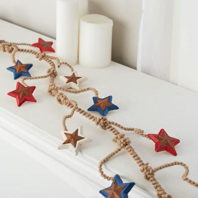 Americana Rustic Star Garland by Factory Direct Craft for 4th of July Decorating and Patriotic Displays