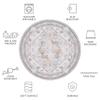SAFAVIEH Washable Rug Tucson Collection - 6' Round, Beige & Grey, Slip Resistant & Easy to Clean, Ideal for Living Room, Bedroom, Dining Space (TSN102B) view 4