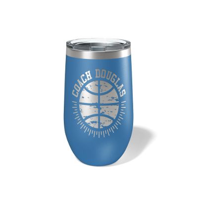 Alterd Industries Personalized Basketball Coach Gift - Coach Accessories | Coaching | travel coffee mug | personalized stainless steel cups | 20 oz travel coffee cup (12oz Wine Tumbler, Royal Blue)