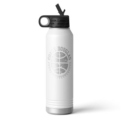 Alterd Industries Personalized Basketball Coach Gift - Coach Accessories | Coaching | travel coffee mug | personalized stainless steel cups | 20 oz travel coffee cup (32oz Water Bottle, White)