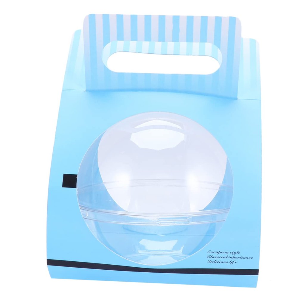 10pcs for Shaped Out Container Pie Wedding Carrier Party Plastic Containers Cuake Supplies Round Pastry Moon Pouch Lid Handles Dessert Candy Bag Transparent Case Individual