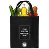 DISCOUNT PROMOS Custom Non Woven Shopping Tote Bags Set of 10, Personalized Bulk Pack - Reusable, Great for Shopping, Grocery, Beach, Picnic, Wedding Favors - Black Black view 1
