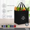 DISCOUNT PROMOS Custom Non Woven Shopping Tote Bags Set of 10, Personalized Bulk Pack - Reusable, Great for Shopping, Grocery, Beach, Picnic, Wedding Favors - Black Black view 3