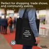 DISCOUNT PROMOS Custom Non Woven Shopping Tote Bags Set of 10, Personalized Bulk Pack - Reusable, Great for Shopping, Grocery, Beach, Picnic, Wedding Favors - Black Black view 4