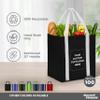 DISCOUNT PROMOS Custom Non Woven Shopping Tote Bags Set of 100, Personalized Bulk Pack - Reusable, Great for Shopping, Grocery, Beach, Picnic, Wedding Favors - Black White view 3