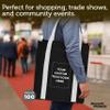 DISCOUNT PROMOS Custom Non Woven Shopping Tote Bags Set of 100, Personalized Bulk Pack - Reusable, Great for Shopping, Grocery, Beach, Picnic, Wedding Favors - Black White view 4