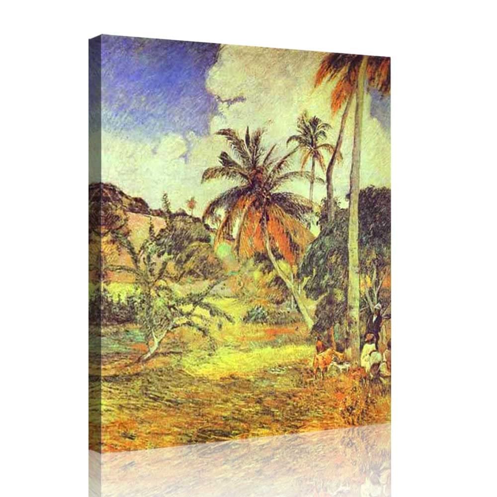 Paul Gauguin Palm trees Posters for Room Aesthetic Canvas Wall Art Print Painting Picture Modern Landscape Artwork Framed for Living Room Bedroom(With Frame,45x60cm,18"x24")