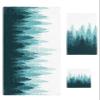 Aqua Ombre 3 Piece Bath Towels Set, Primeval Forest Modern Abstract Art Aesthetics Soft & Absorbent Towel for Bathroom, Hotel (1 Bath Towel 30x60, 1 Hand Towel 16x28, 1 Washcloth 13x13) view 1