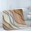 Brown Ombre 3 Piece Bath Towels Set, Modern Geometric Abstract Aesthetic Cream Soft & Absorbent Towel for Bathroom, Hotel (1 Bath Towel 30x60, 1 Hand Towel 16x28, 1 Washcloth 13x13) view 3