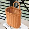 ARTIBETTER Wall Mounted Storage Basket 7X7X5.5 Inch Rattan Hanging Wicker Basket for Kitchen and Living Room Home Organization Flower Holder view 4
