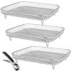 Yardwe Air Fryer Racks Set Stainless Steel 3 Pcs Layer Rack Fryer Accessories Tower view 1