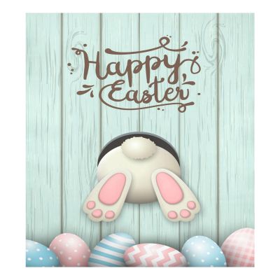 Nander Spring Easter Egg Bunny Dishwasher Magnet Cover 23x26in,Reuseable Refrigerator Magnet Cover Decal Fridge Microwave Stickers Kitchen Decor