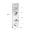 Yoluckea 4 Shelves Glass Display Cabinet with Door, Curio Collection Glass Display Case for Home Office, Floor Standing Bookshelf Corner Cabinet for Book, Toys, Glory (White) view 2