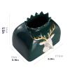 Tissue Dispenser Box Tissue Box Holder Chinese Handmade Ceramic Tissue Storage Box Creative Deer Head Embossed Decor Tissue Box Cover for Living Room Bedroom Desktop Decoration Facial Tissue Dispenser view 2