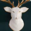 Tissue Dispenser Box Tissue Box Holder Chinese Handmade Ceramic Tissue Storage Box Creative Deer Head Embossed Decor Tissue Box Cover for Living Room Bedroom Desktop Decoration Facial Tissue Dispenser view 3