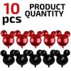 10PCS Mouse Head Foil Balloons  5 Black and 5 Red Murine Head Foil Balloons for Kids Mouse Birthday Party Supplies 24" Mylar Balloons for Birthday Party Decoration view 2