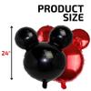 10PCS Mouse Head Foil Balloons  5 Black and 5 Red Murine Head Foil Balloons for Kids Mouse Birthday Party Supplies 24" Mylar Balloons for Birthday Party Decoration view 3