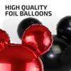 10PCS Mouse Head Foil Balloons  5 Black and 5 Red Murine Head Foil Balloons for Kids Mouse Birthday Party Supplies 24" Mylar Balloons for Birthday Party Decoration view 4