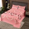 Erosebridal I Love You Quilt Queen Pink Heart Print Bedspread Happy Valentine's Day Coverlet for Woman Wife Husband Geometric Love Arrow Bedroom Decor Bedspread Quilt Set view 1