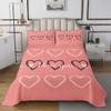 Erosebridal I Love You Quilt Queen Pink Heart Print Bedspread Happy Valentine's Day Coverlet for Woman Wife Husband Geometric Love Arrow Bedroom Decor Bedspread Quilt Set view 2